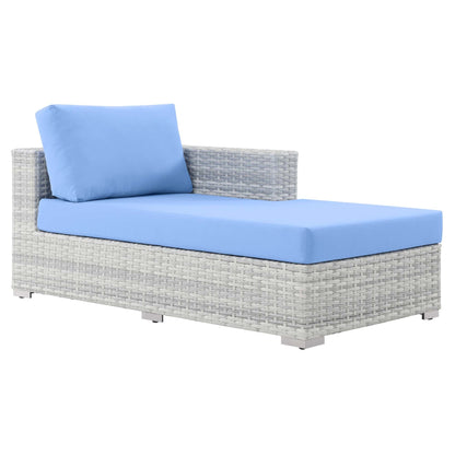 Convene Outdoor Patio Right Chaise in Light Gray Light Blue by Modway (EEI-4304) Chaise Lounge Modway 