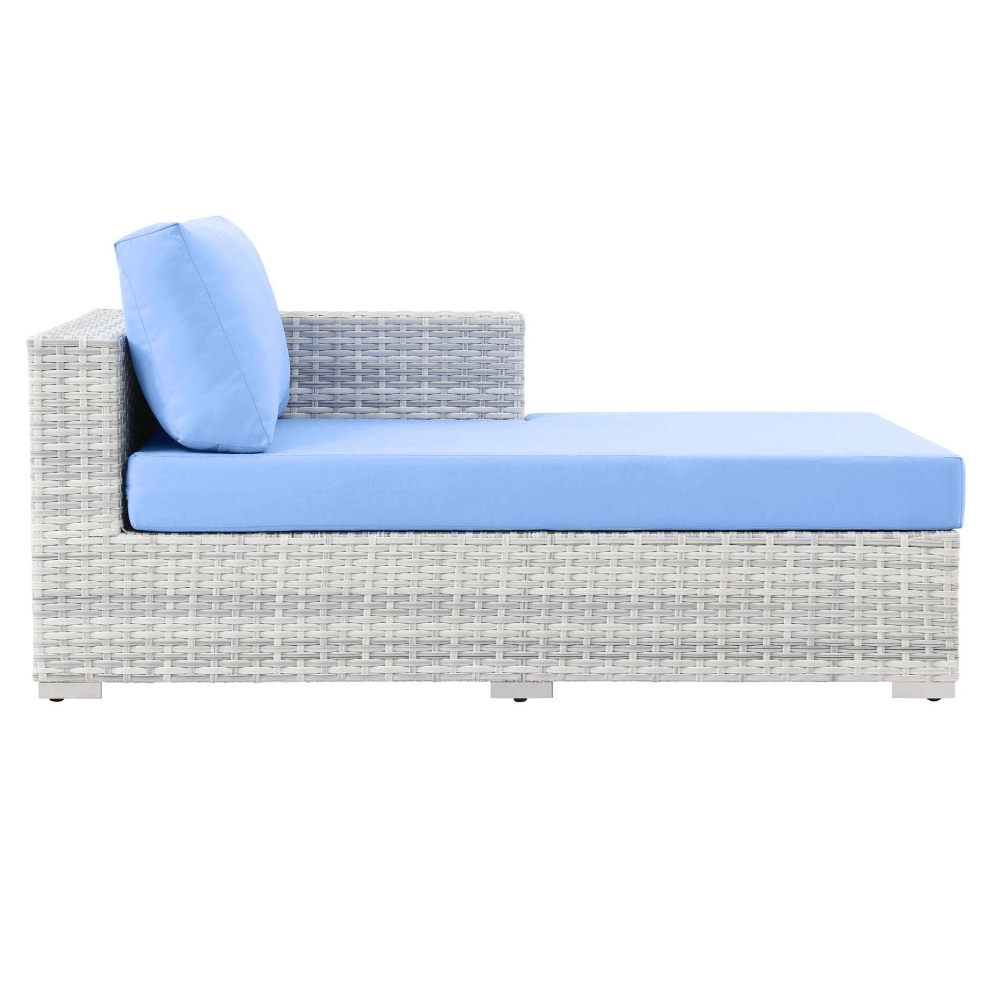 Convene Outdoor Patio Right Chaise in Light Gray Light Blue by Modway (EEI-4304) Chaise Lounge Modway 