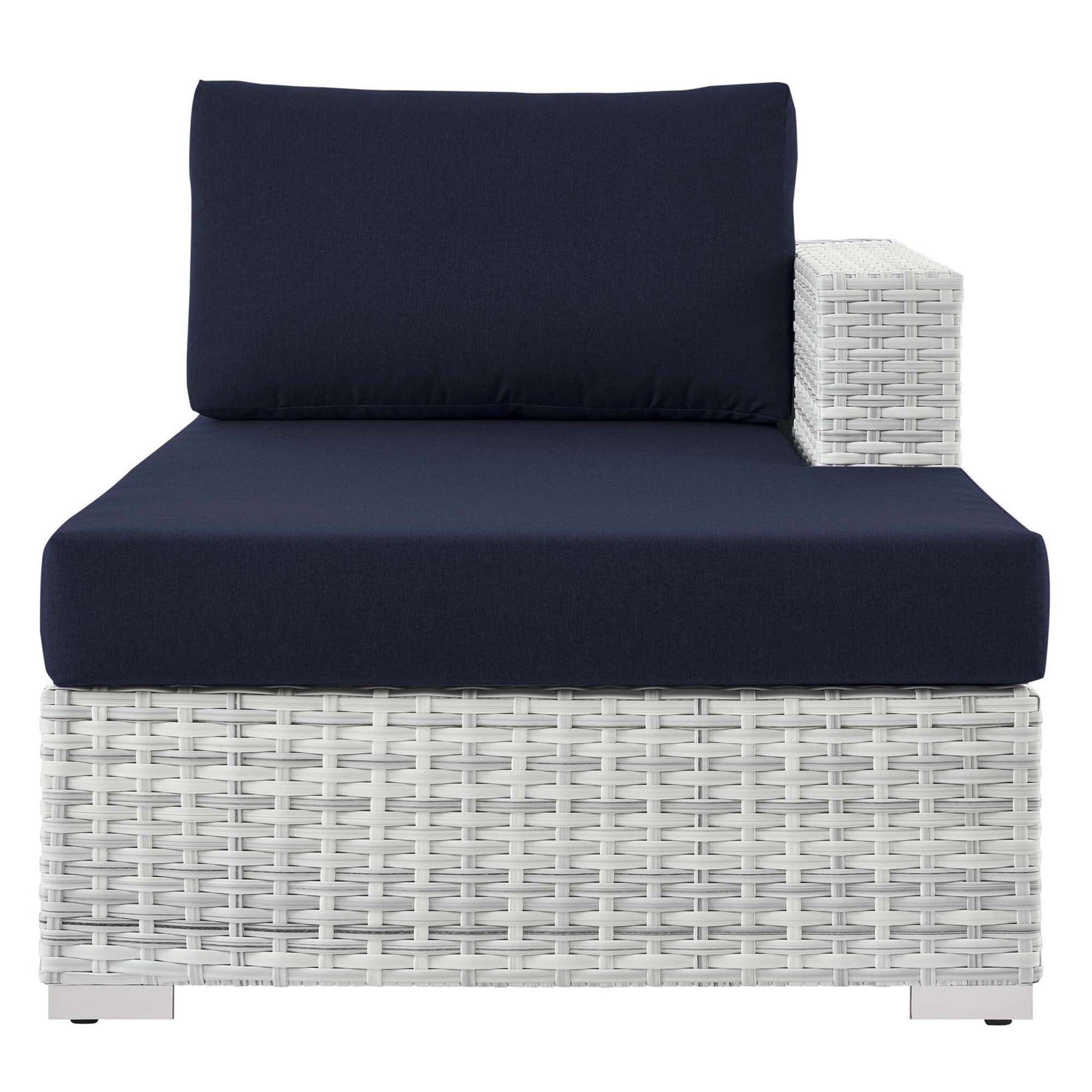 Convene Outdoor Patio Right Chaise in Light Gray Navy by Modway (EEI-4304) Chaise Lounge Modway 
