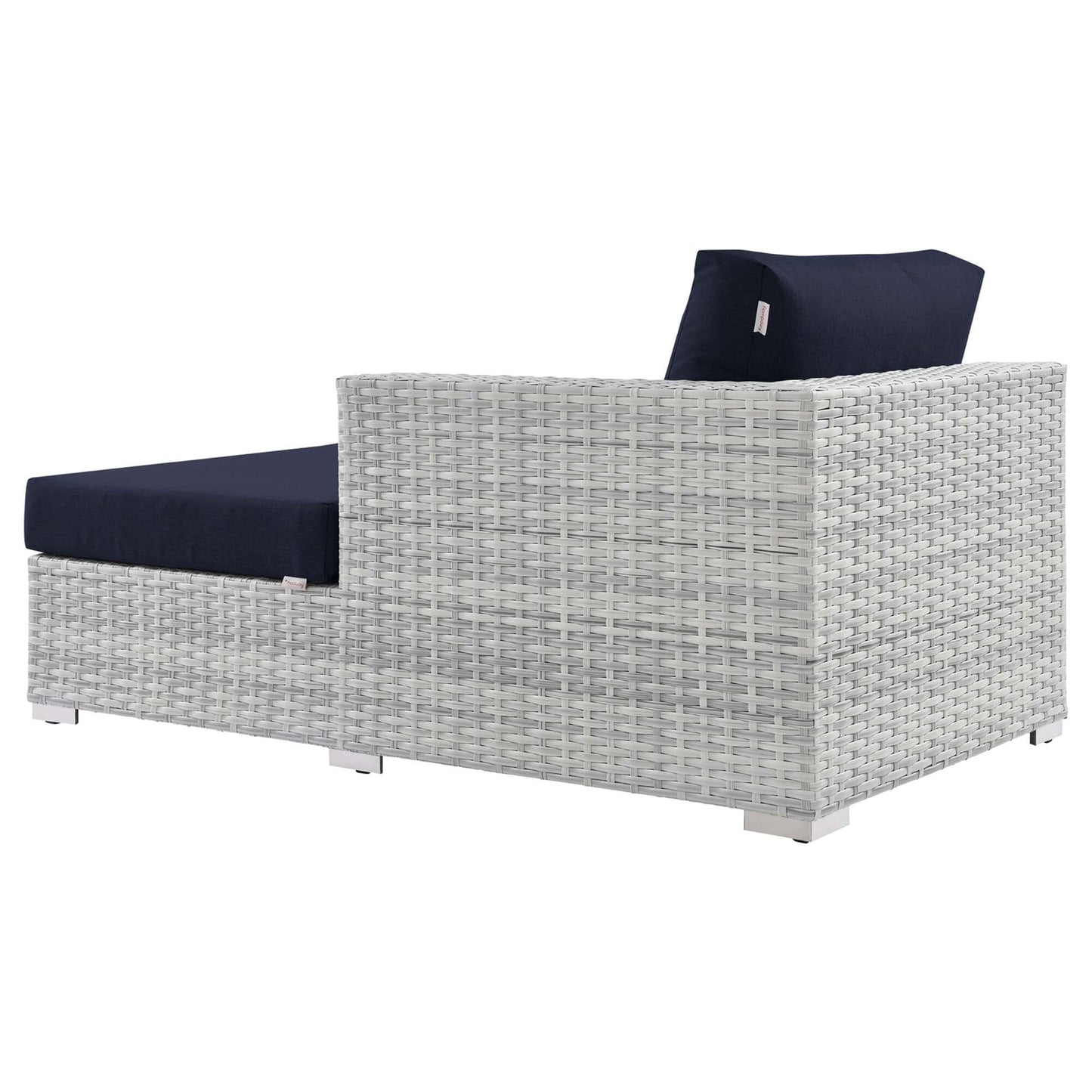 Convene Outdoor Patio Right Chaise in Light Gray Navy by Modway (EEI-4304) Chaise Lounge Modway 