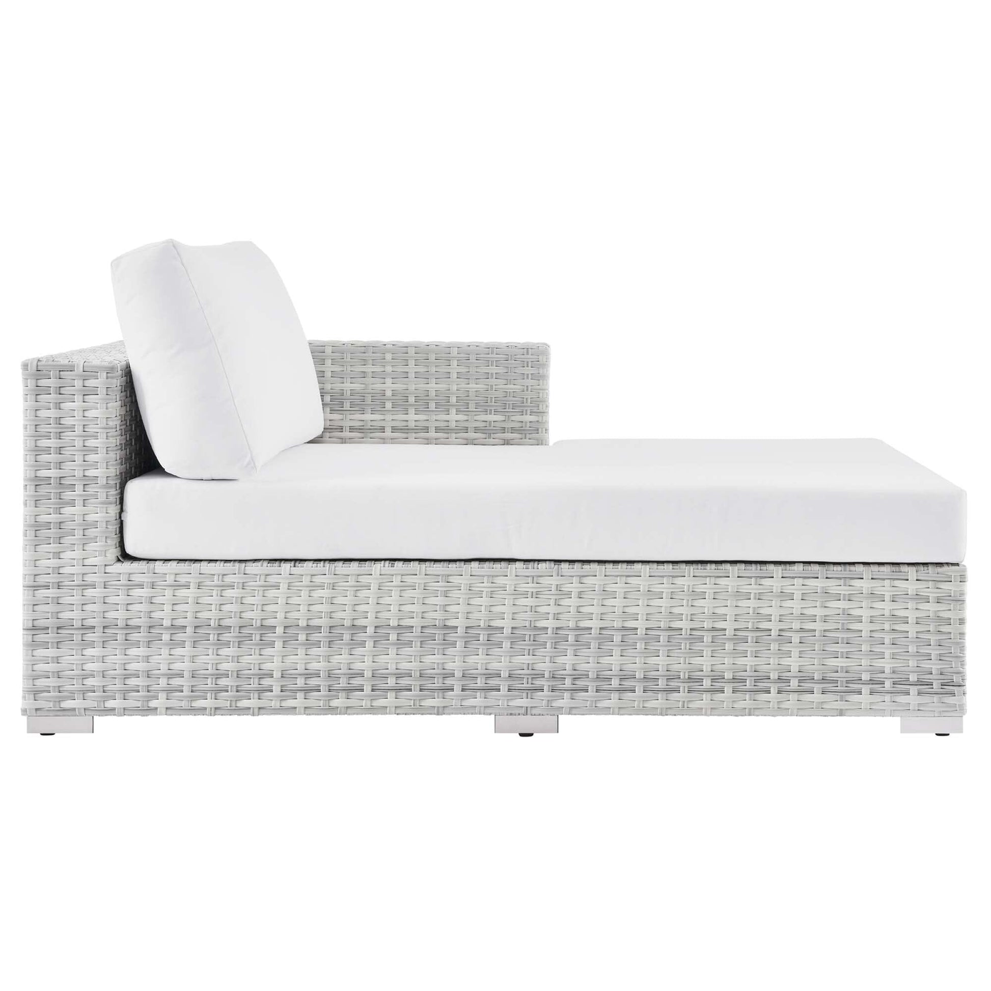 Convene Outdoor Patio Right Chaise in Light Gray White by Modway (EEI-4304) Chaise Lounge Modway 