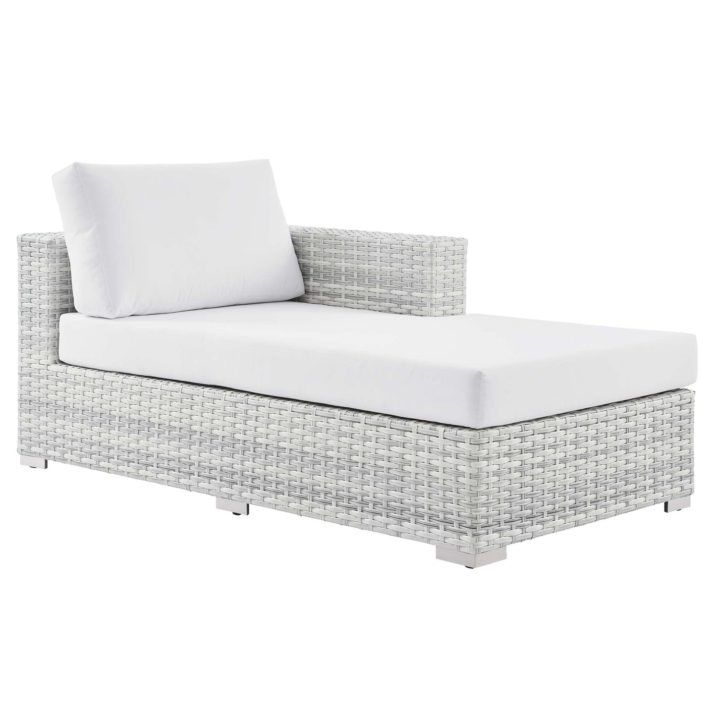 Convene Outdoor Patio Right Chaise in Light Gray White by Modway (EEI-4304) Chaise Lounge Modway 