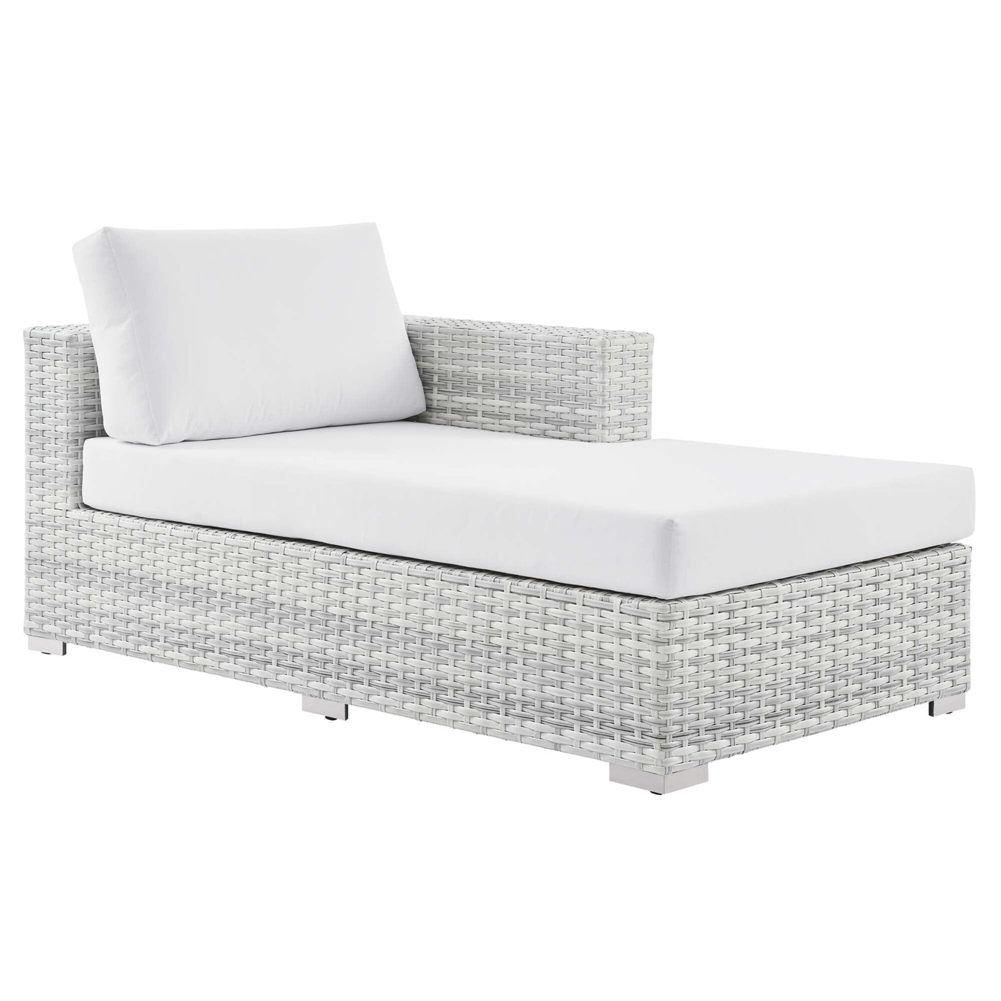 Convene Outdoor Patio Right Chaise in Light Gray White by Modway (EEI-4304) Chaise Lounge Modway 