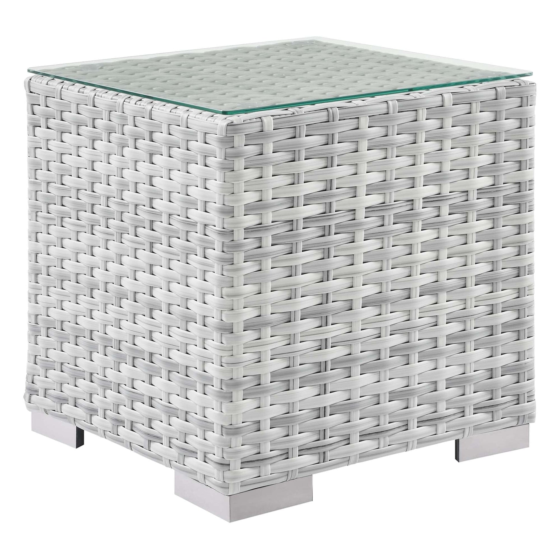 Convene Outdoor Patio Side Table in Light Gray by Modway (EEI-4300) Side Table Modway 