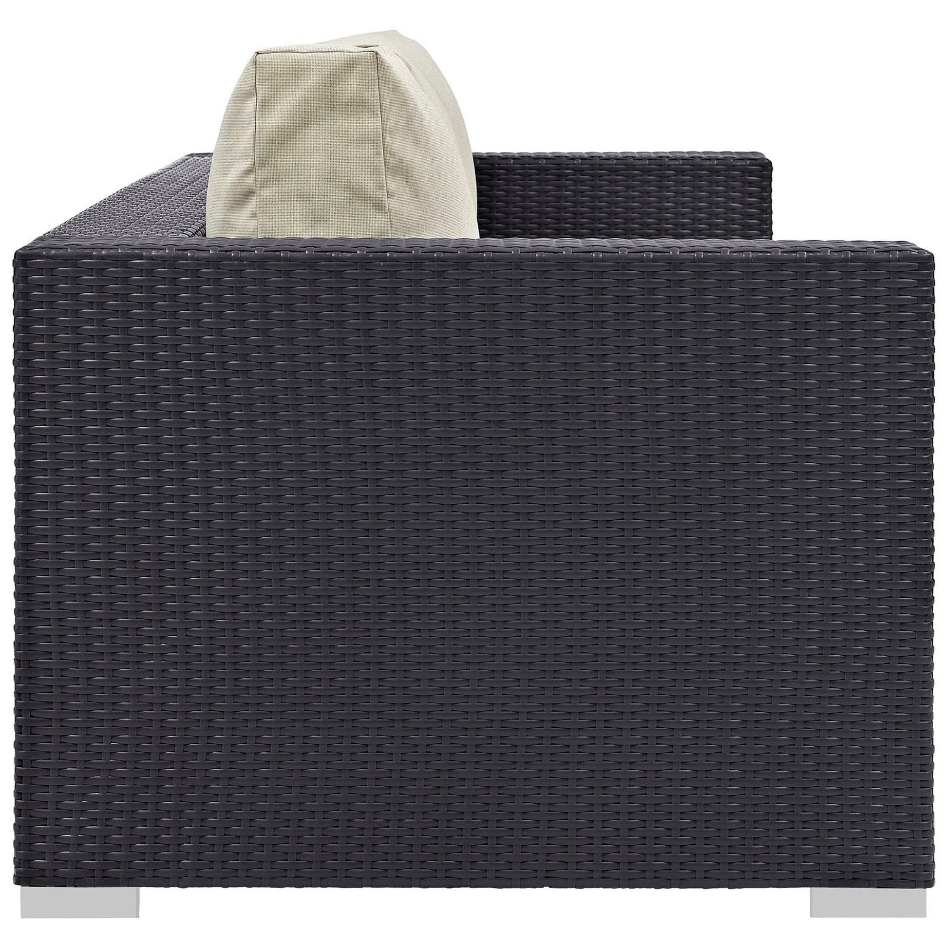 Convene Outdoor Patio Sofa in Espresso Beige by Modway (EEI-1844) Sofa Modway 