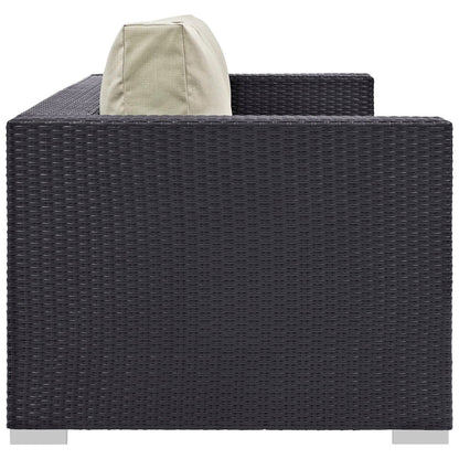 Convene Outdoor Patio Sofa in Espresso Beige by Modway (EEI-1844) Sofa Modway 