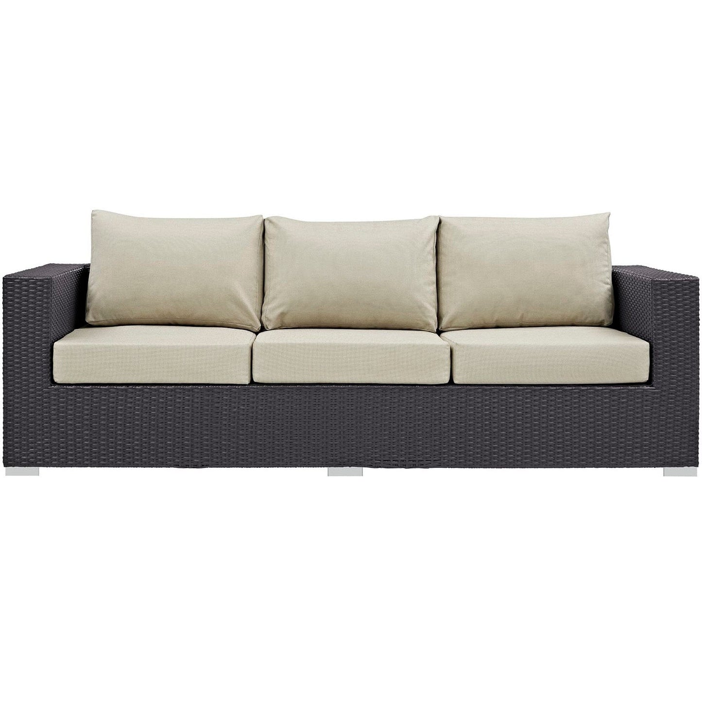 Convene Outdoor Patio Sofa in Espresso Beige by Modway (EEI-1844) Sofa Modway 