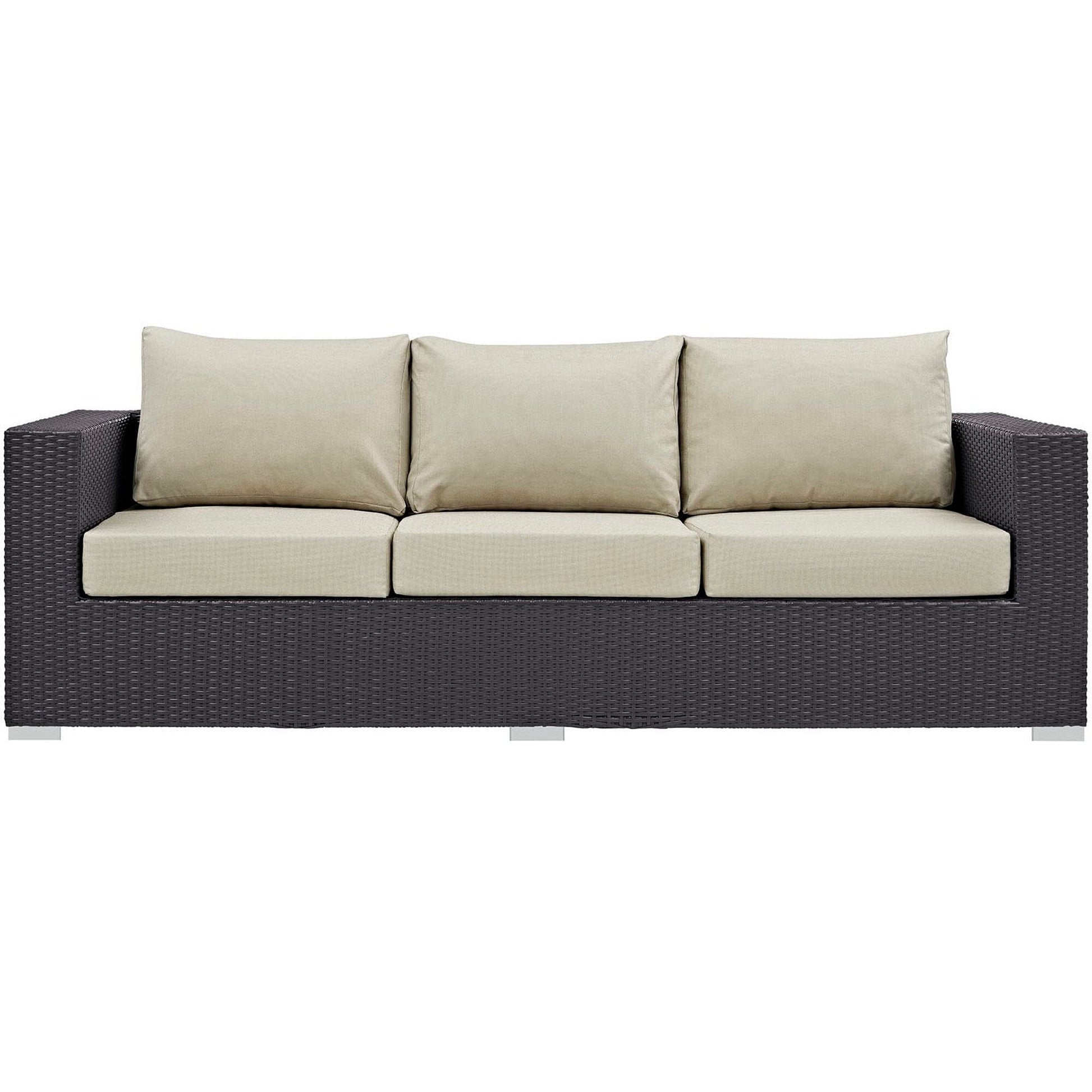 Convene Outdoor Patio Sofa in Espresso Beige by Modway (EEI-1844) Sofa Modway 