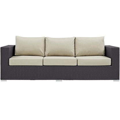 Convene Outdoor Patio Sofa in Espresso Beige by Modway (EEI-1844) Sofa Modway 
