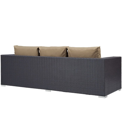 Convene Outdoor Patio Sofa in Espresso Mocha by Modway (EEI-1844) Sofa Modway 