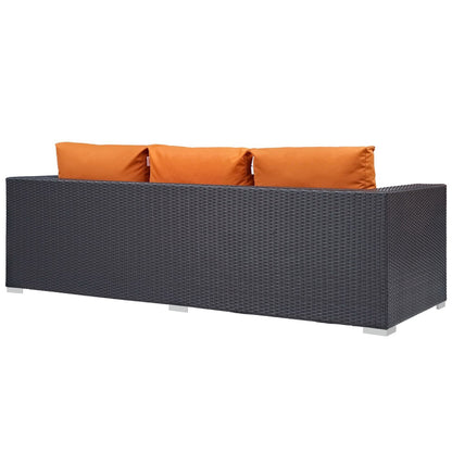 Convene Outdoor Patio Sofa in Espresso Orange by Modway (EEI-1844) Sofa Modway 