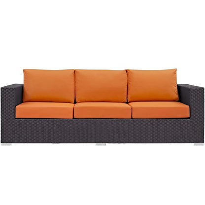 Convene Outdoor Patio Sofa in Espresso Orange by Modway (EEI-1844) Sofa Modway 