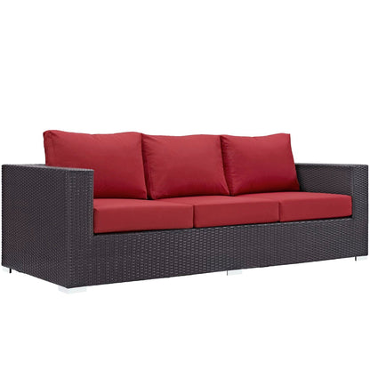 Convene Outdoor Patio Sofa in Espresso Red by Modway (EEI-1844) Sofa Modway 