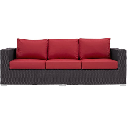 Convene Outdoor Patio Sofa in Espresso Red by Modway (EEI-1844) Sofa Modway 