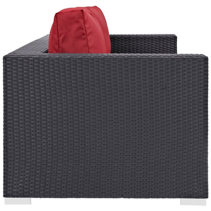 Convene Outdoor Patio Sofa in Espresso Red by Modway (EEI-1844) Sofa Modway 