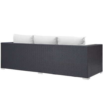 Convene Outdoor Patio Sofa in Espresso White by Modway (EEI-1844) Sofa Modway 
