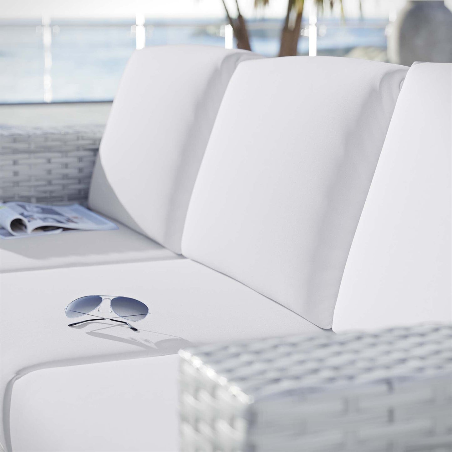 Convene Outdoor Patio Sofa in Light Gray White by Modway (EEI-4305) Sofa Modway 