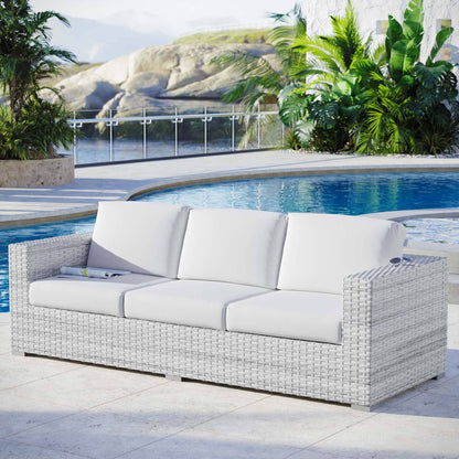 Convene Outdoor Patio Sofa in Light Gray White by Modway (EEI-4305) Sofa Modway 