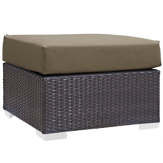 Convene Outdoor Patio Square Ottoman (Espresso Mocha) by Modway Ottoman Modway 