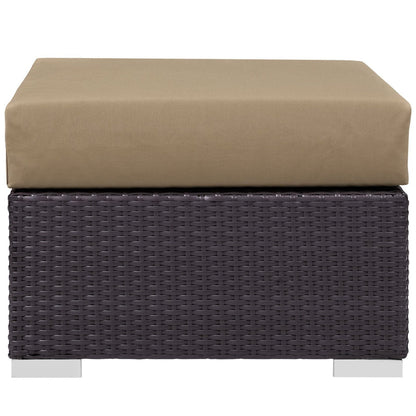 Convene Outdoor Patio Square Ottoman (Espresso / Mocha) by Modway Ottoman Modway 