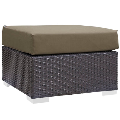 Convene Outdoor Patio Square Ottoman (Espresso / Mocha) by Modway Ottoman Modway 
