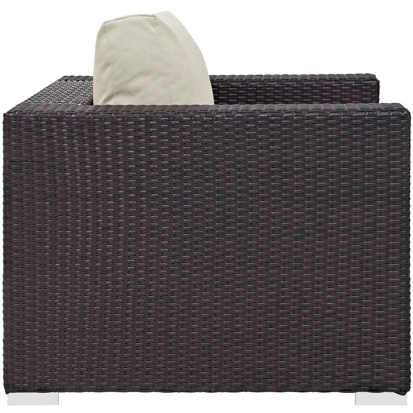 Convene Outdoor Patio Wicker Rattan Armchair (Espresso / Beige) by Modway Lounge Chair Modway 