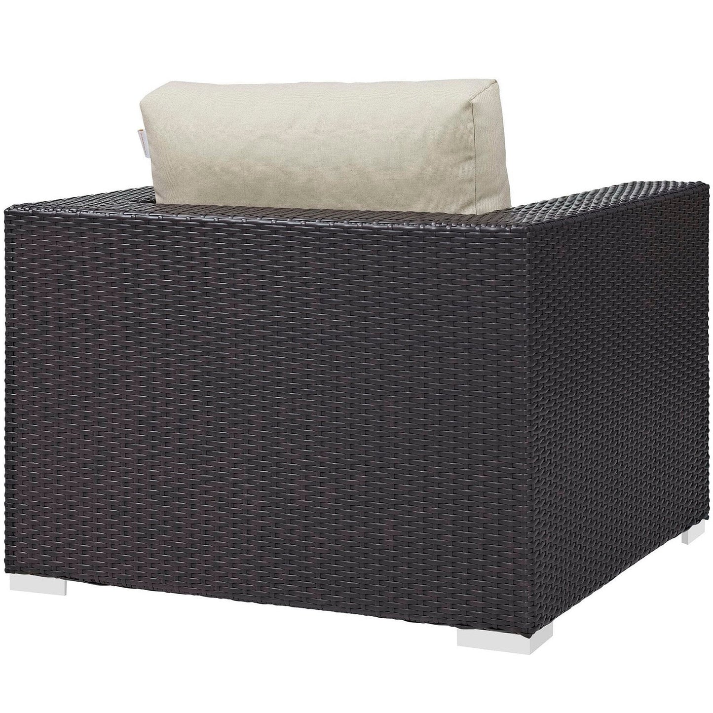 Convene Outdoor Patio Wicker Rattan Armchair (Espresso / Beige) by Modway Lounge Chair Modway 
