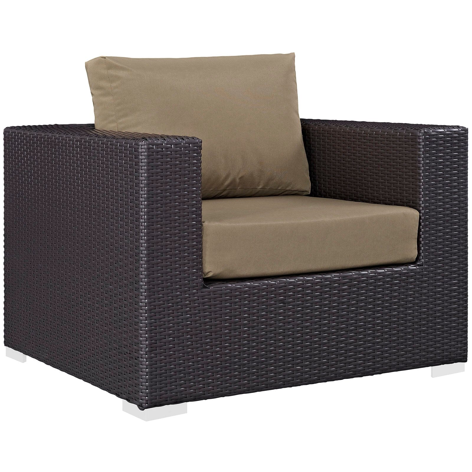 Convene Outdoor Patio Wicker Rattan Armchair in Espresso Mocha by Modway Outdoor Modular Armchair Modway 
