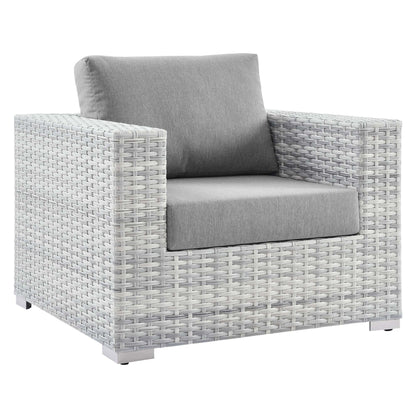 Convene Outdoor Patio Wicker Rattan Armchair in Light Gray Gray by Modway Lounge Chair Modway 