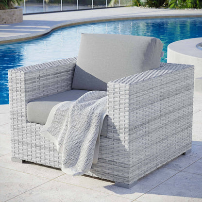 Convene Outdoor Patio Wicker Rattan Armchair in Light Gray Gray by Modway Lounge Chair Modway 