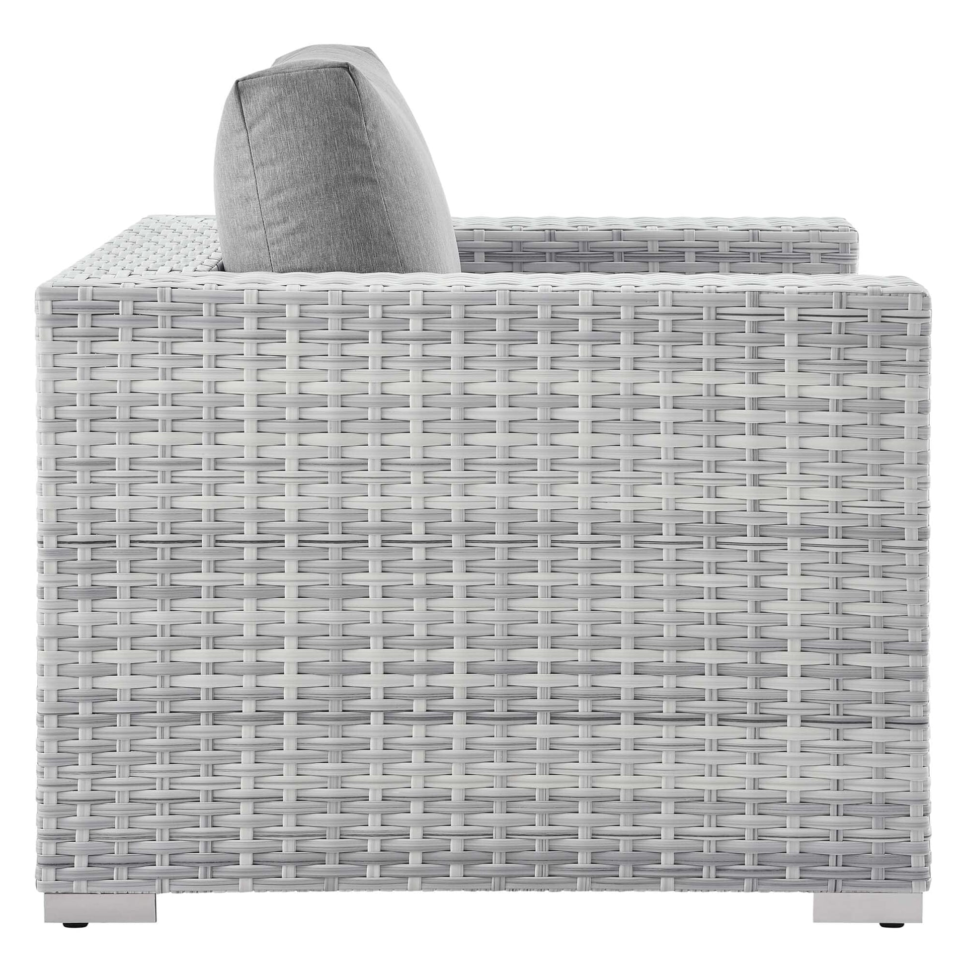 Convene Outdoor Patio Wicker Rattan Armchair in Light Gray Gray by Modway Lounge Chair Modway 