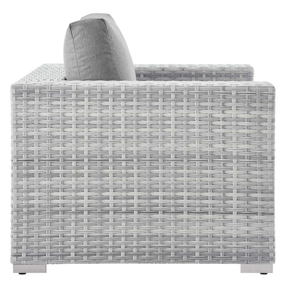 Convene Outdoor Patio Wicker Rattan Armchair in Light Gray Gray by Modway Lounge Chair Modway 