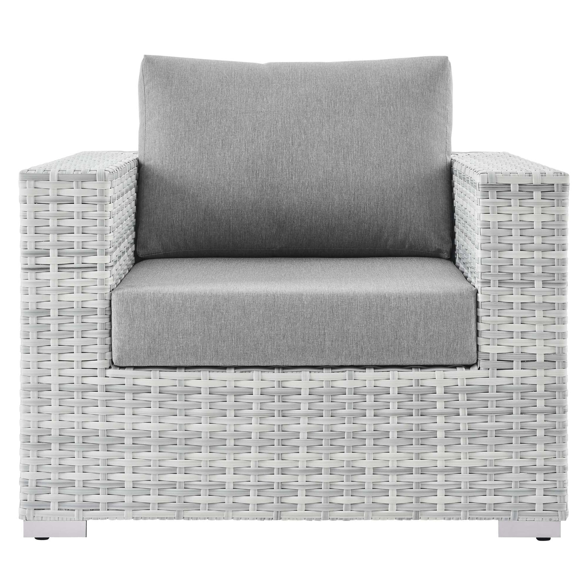Convene Outdoor Patio Wicker Rattan Armchair in Light Gray Gray by Modway Lounge Chair Modway 