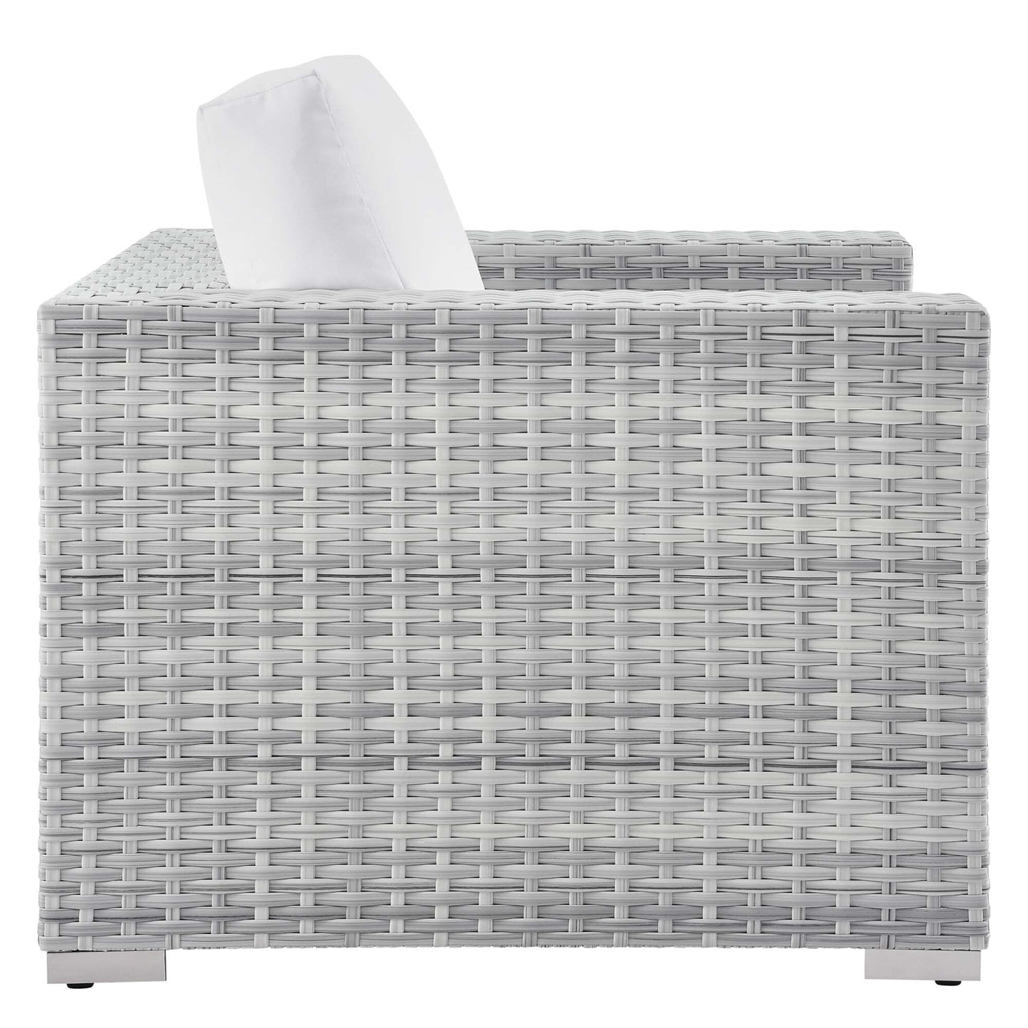 Convene Outdoor Patio Wicker Rattan Armchair (Light Gray / White) by Modway Lounge Chair Modway 