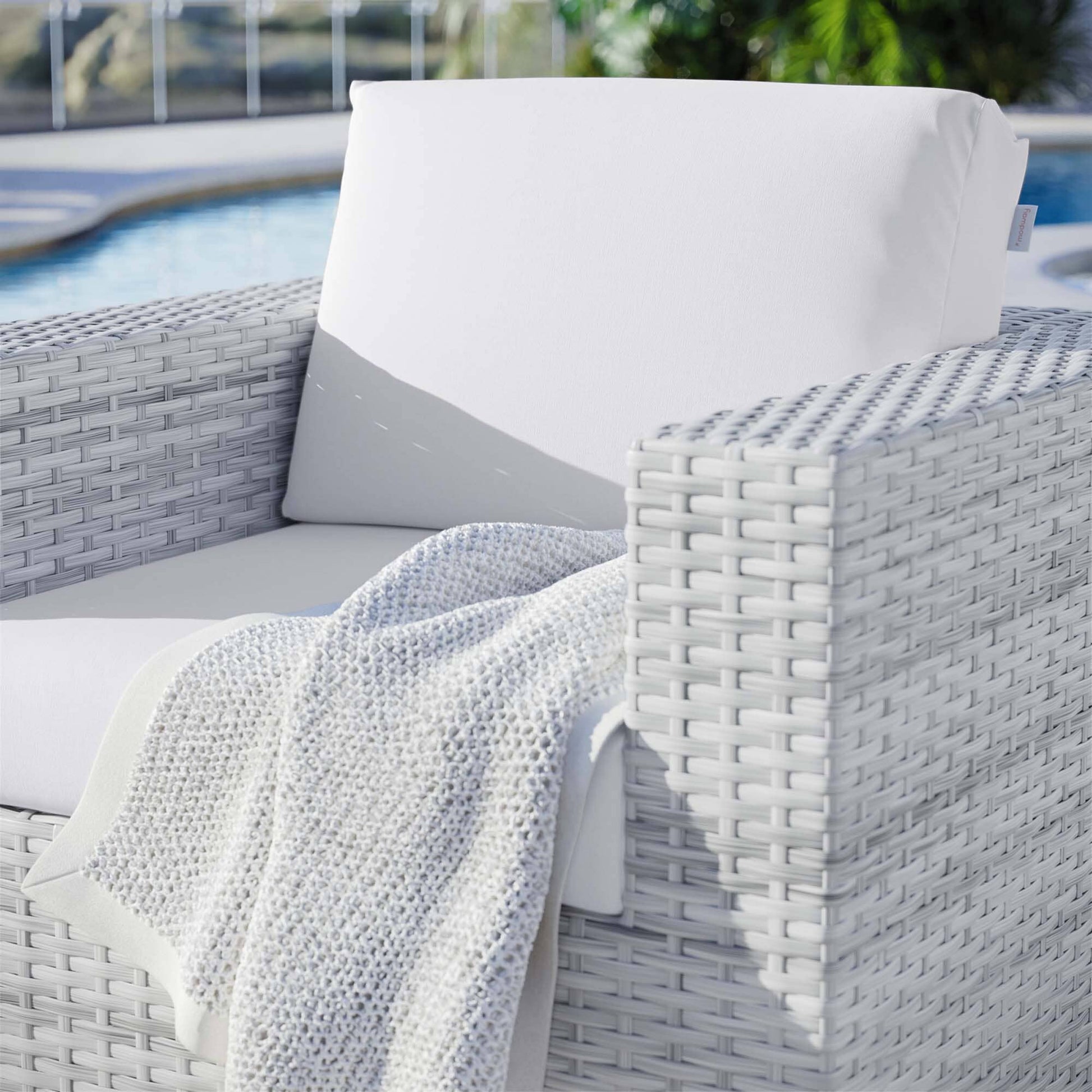 Convene Outdoor Patio Wicker Rattan Armchair (Light Gray / White) by Modway Lounge Chair Modway 