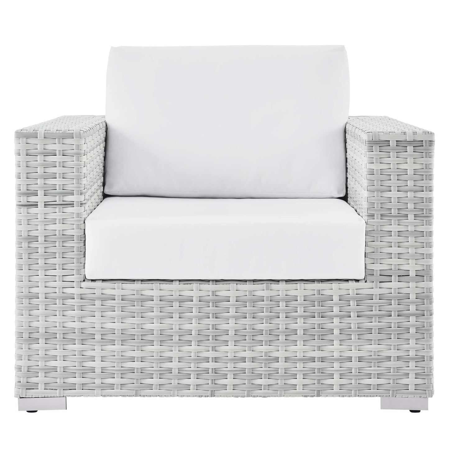 Convene Outdoor Patio Wicker Rattan Armchair (Light Gray / White) by Modway Lounge Chair Modway 