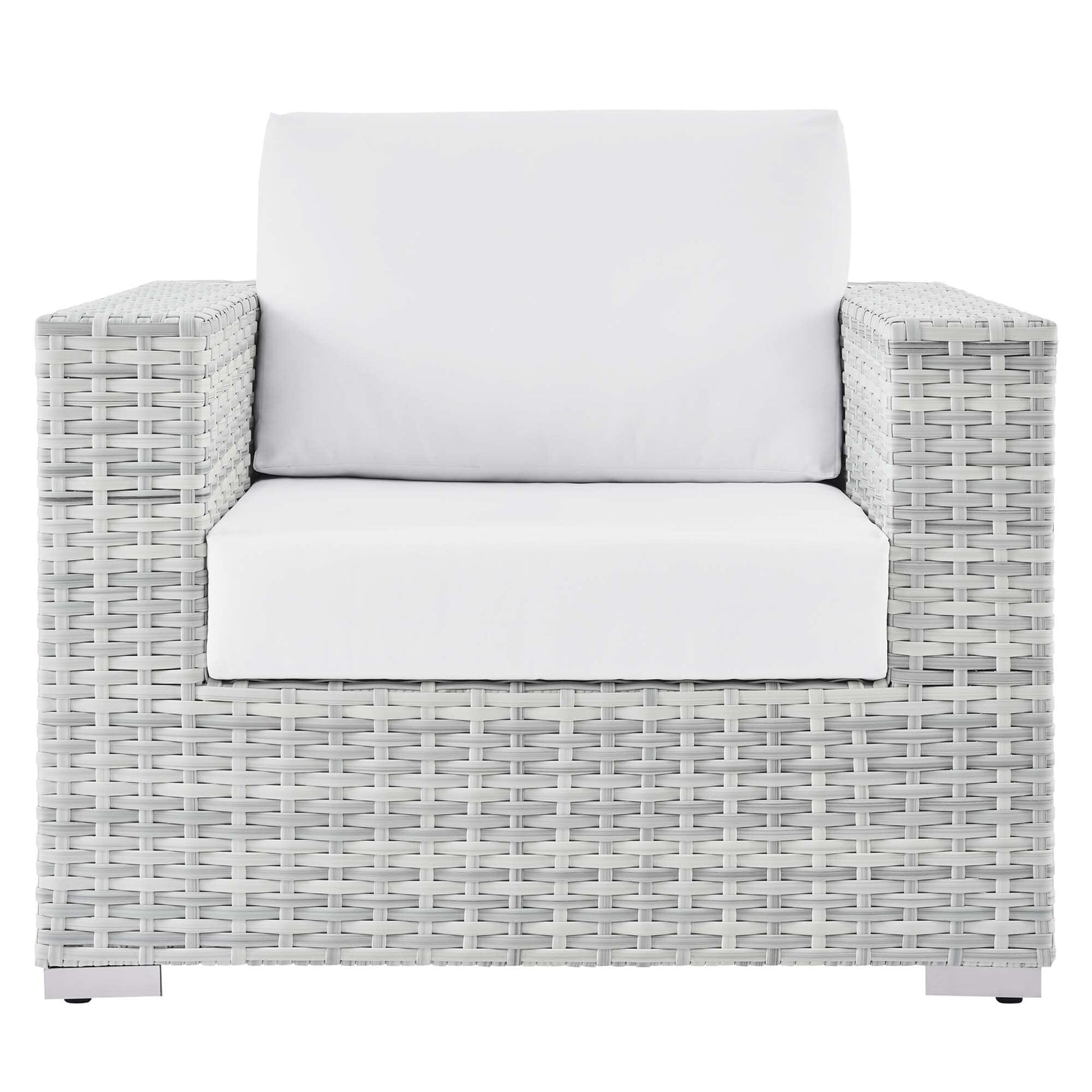 Convene Outdoor Patio Wicker Rattan Armchair (Light Gray / White) by Modway Lounge Chair Modway 