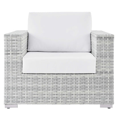 Convene Outdoor Patio Wicker Rattan Armchair (Light Gray / White) by Modway Lounge Chair Modway 