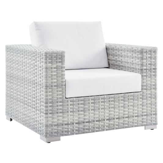 Convene Outdoor Patio Wicker Rattan Armchair (Light Gray / White) by Modway Outdoor Patio Armchair Modway 