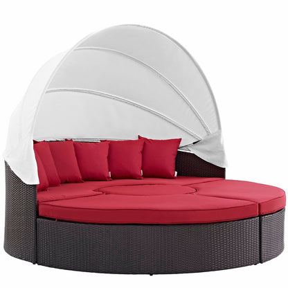 Convene Outdoor Patio Wicker Rattan Canopy Sectional Daybed in Espresso Red by Modway (EEI-2173) Daybed Modway 