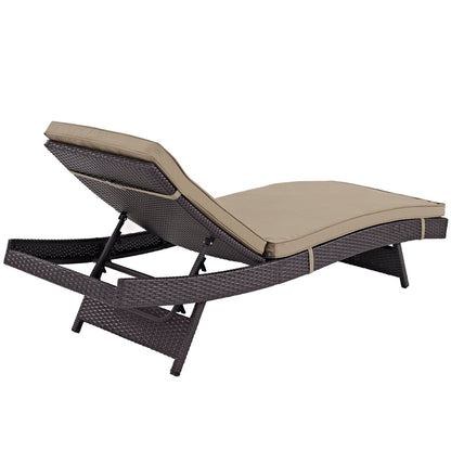 Convene Outdoor Patio Wicker Rattan Chaise (Espresso Mocha) by Modway Chaise Lounge Modway 