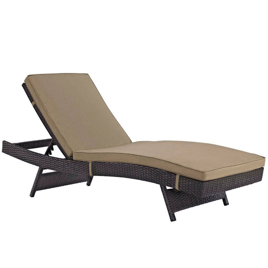 Convene Outdoor Patio Wicker Rattan Chaise (Espresso Mocha) by Modway Outdoor Patio Chaise Lounge Set Modway 