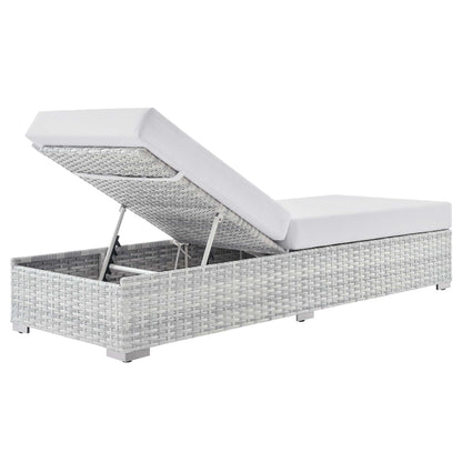 Convene Outdoor Patio Wicker Rattan Chaise in Light Gray White by Modway Chaise Lounge Modway 