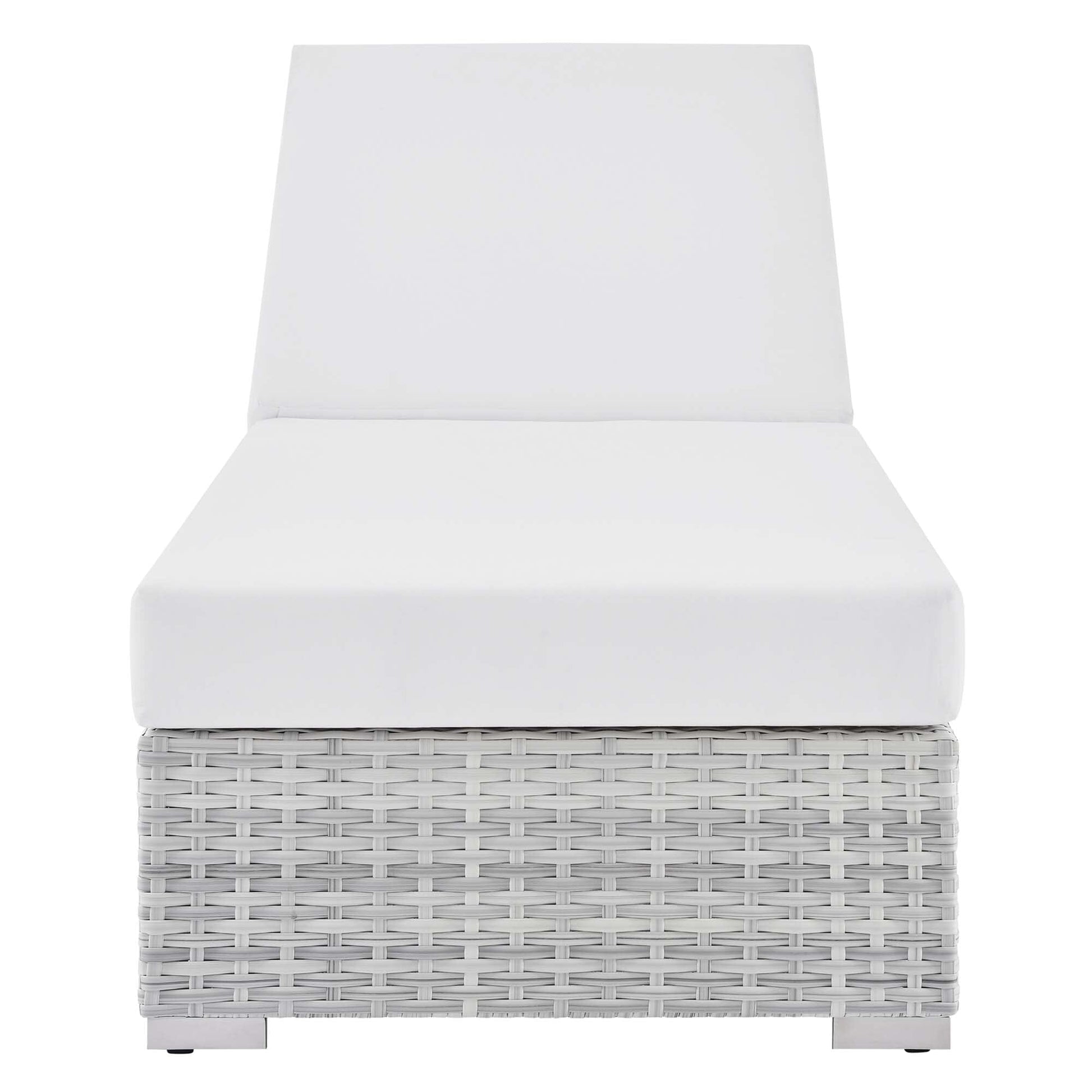 Convene Outdoor Patio Wicker Rattan Chaise in Light Gray White by Modway Chaise Lounge Modway 