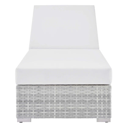 Convene Outdoor Patio Wicker Rattan Chaise in Light Gray White by Modway Chaise Lounge Modway 