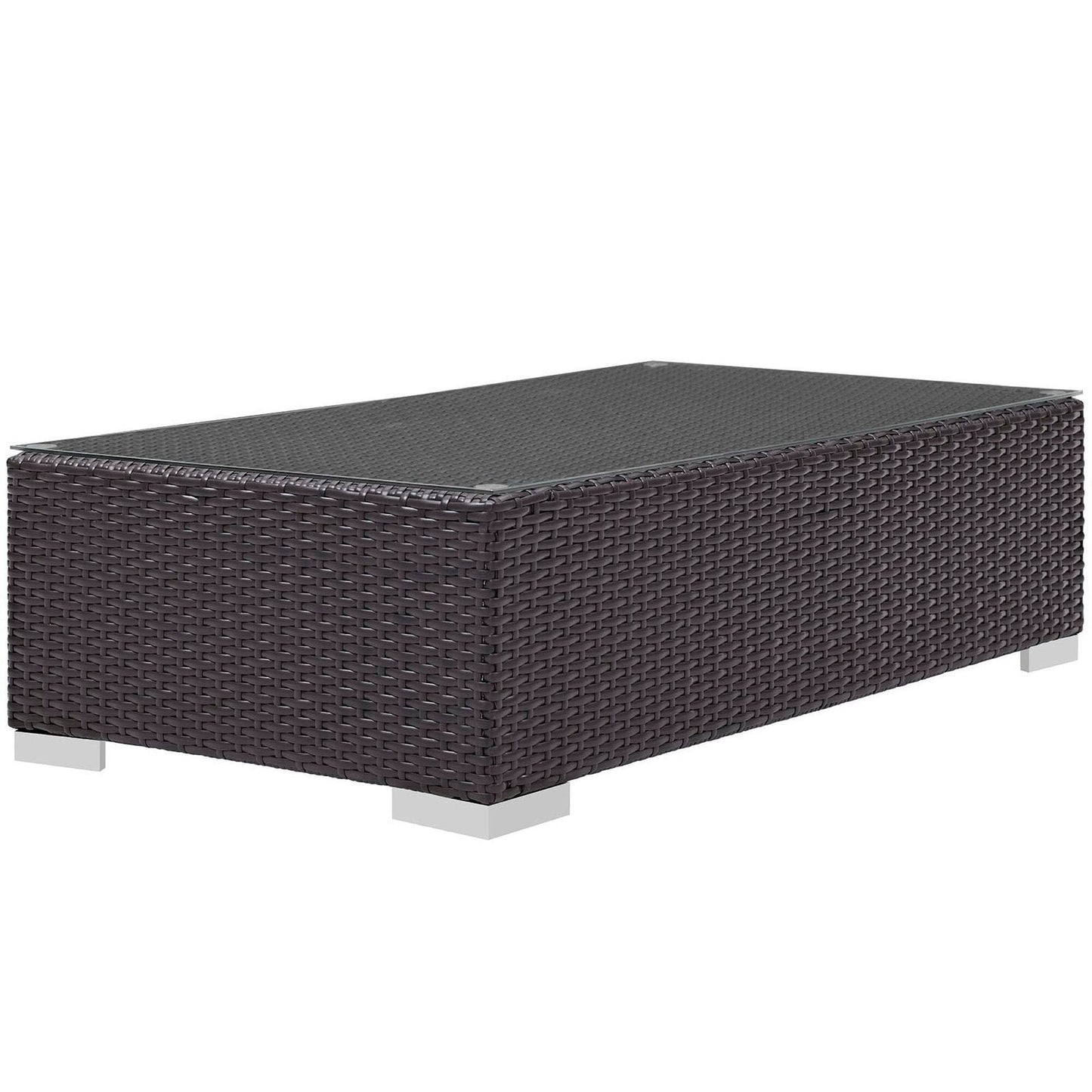 Convene Outdoor Patio Wicker Rattan Coffee Table (Espresso) by Modway Coffee Table Modway 