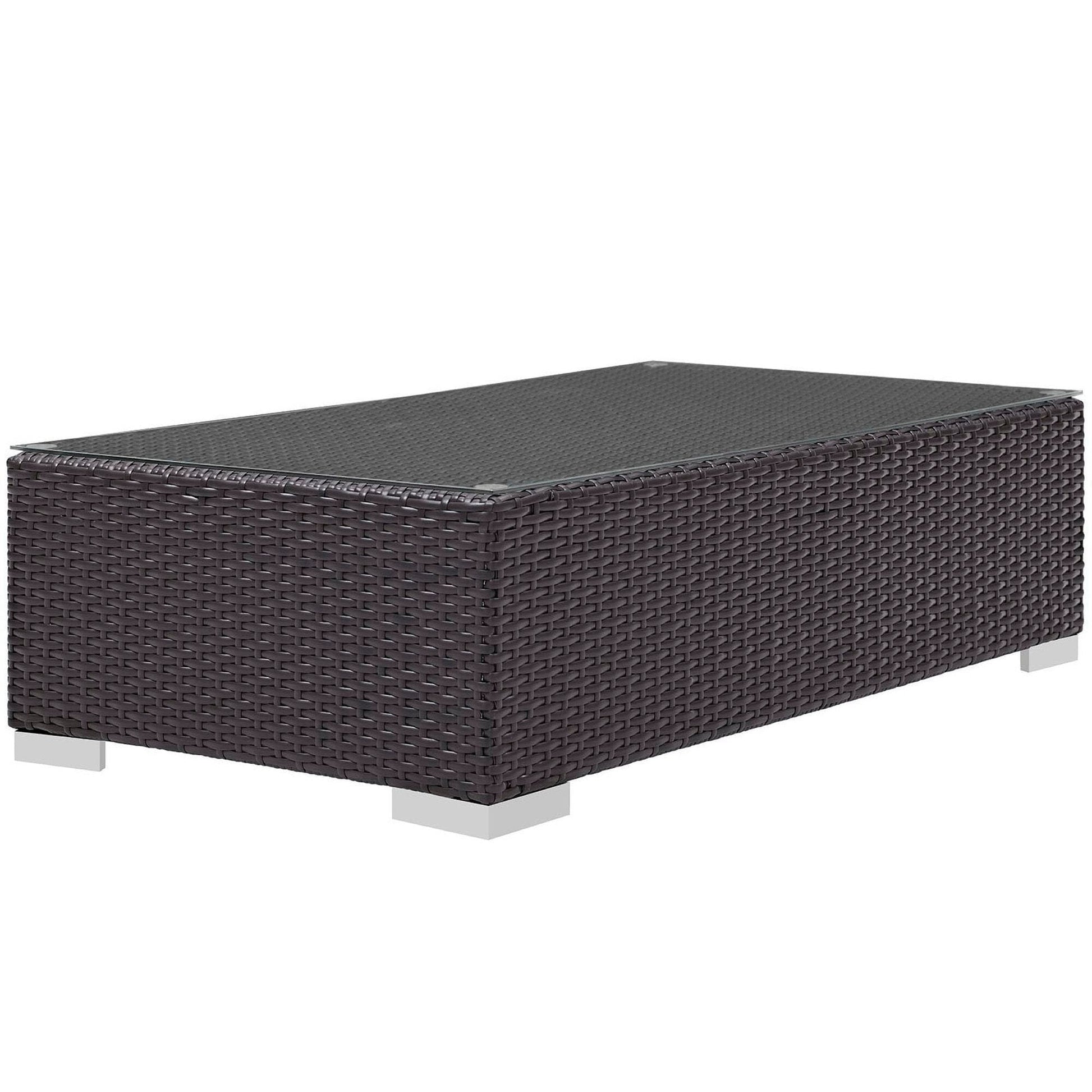 Convene Outdoor Patio Wicker Rattan Coffee Table (Espresso) by Modway Coffee Table Modway 