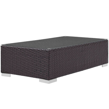 Convene Outdoor Patio Wicker Rattan Coffee Table (Espresso) by Modway Coffee Table Modway 