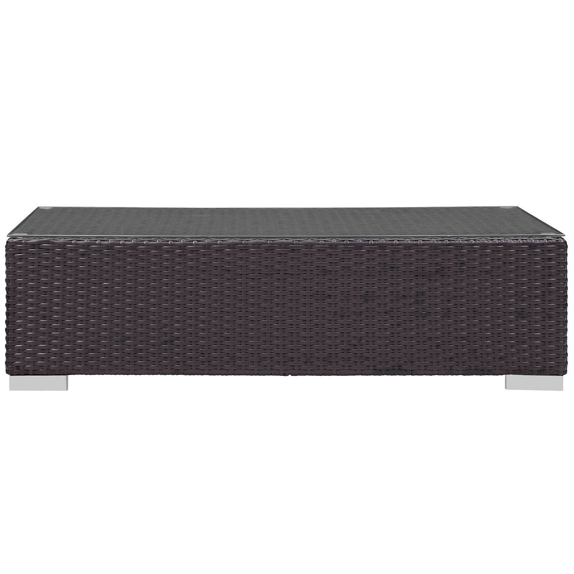 Convene Outdoor Patio Wicker Rattan Coffee Table (Espresso) by Modway Outdoor Patio Coffee Table Modway 