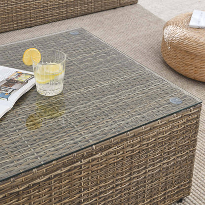 Convene Outdoor Patio Wicker Rattan Coffee Table in Brown by Modway Coffee Table Modway 